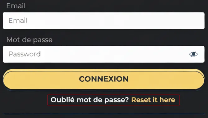 Réinitialisation du mot de passe